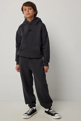 Ardene Kids Classic Sweatpants in Dark Grey | Size | Polyester/Cotton | Fleece-Lined