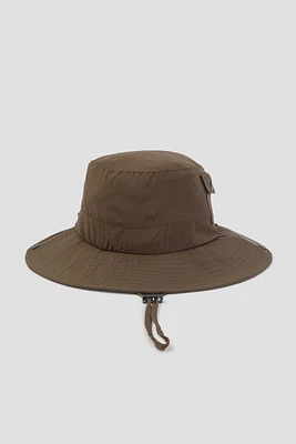 Ardene Drawcord Bucket Hat in Brown | Polyester