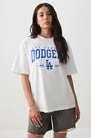 Ardene Oversized LA Dodgers T-Shirt in White | Size | 100% Cotton