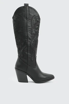 Ardene Cowboy Inspired Boots in | Size | Faux Leather | Eco-Conscious