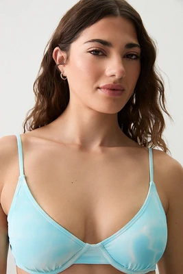 Ardene Triangle Bikini Top with Underwire in Light Blue | Size | Polyester/Nylon/Elastane | Microfiber