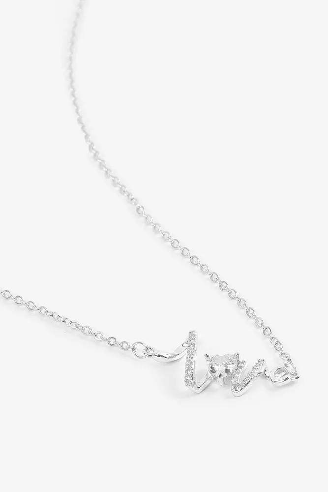 Ardene Embellished Love Necklace in Silver
