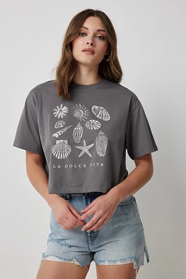 Ardene Boxy Graphic T-Shirt in | Size | 100% Cotton