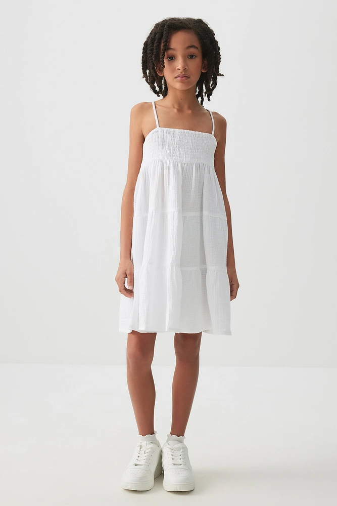 Ardene Kids Smocked Top Tiered Dress in | Size | 100% Cotton