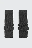 Ardene Ribbed Leg Warmers in Dark Grey | Polyester/Polyamide