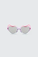 Ardene Kids Rainbow Heart Shaped Sunglasses in Light Pink