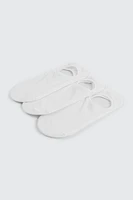 Ardene 3-Pack Cotton Blend Shoe Liners in White | Nylon/Cotton/Elastane