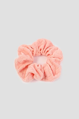 Ardene Terry Cloth Scrunchie in Light Pink