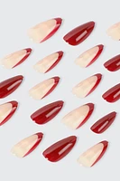 Ardene 20-Pack French Tip Fake Nails in Red