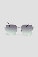 Ardene Oversized Square Sunglasses in Silver