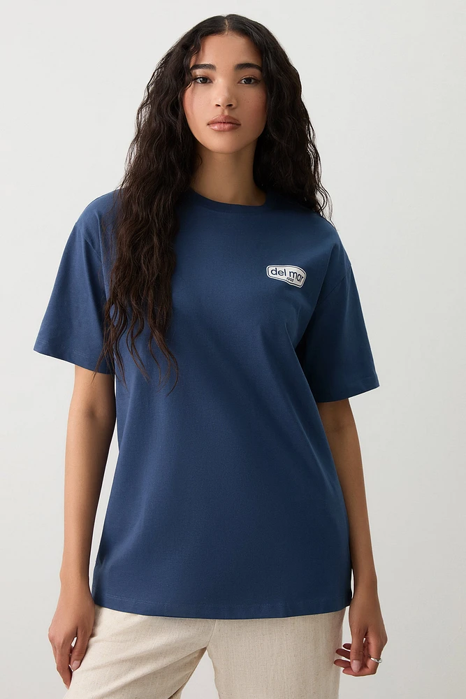 Ardene Beach Graphic T-Shirt in Dark Blue | Size | 100% Cotton