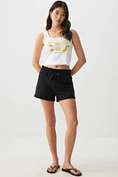 Ardene Smocked Waist French Terry Shorts in | Size | Polyester/Cotton/Elastane
