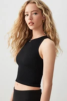 Ardene Basic High Neck Seamless Crop Tank Top in | Size | Nylon/Elastane