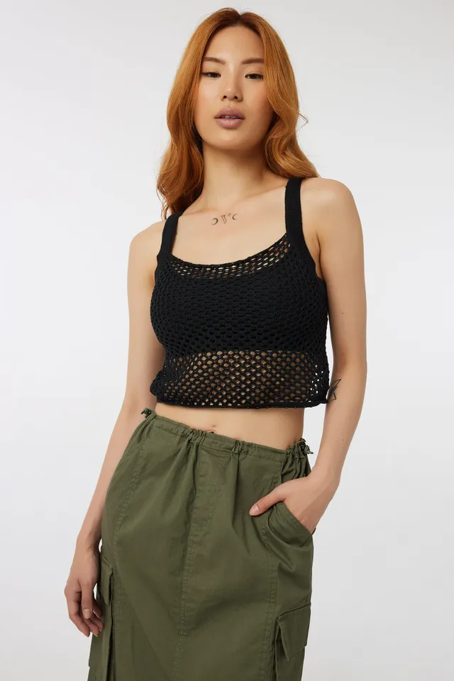 Ardene Crop O-Ring Top in, Size, Polyester/Spandex