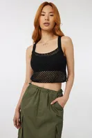 Ardene Crop Crochet Tank in | Size | Polyester