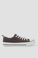 Ardene Low Top Sneakers with Toe Cap in Dark Grey | Size | Eco-Conscious
