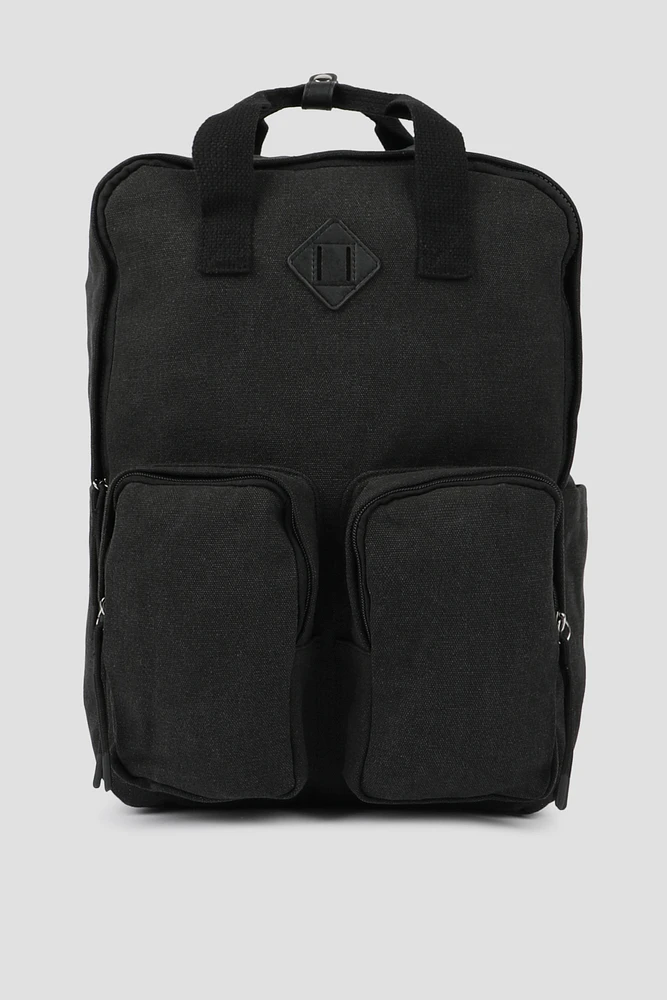 Ardene Kids Canvas Backpack in Black