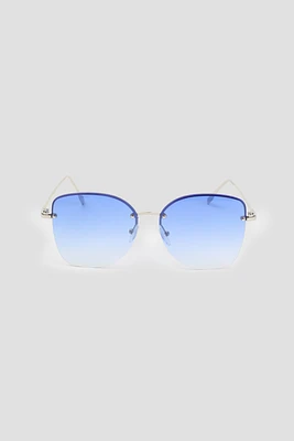 Ardene Blue Lense Square Sunglasses in Medium Blue