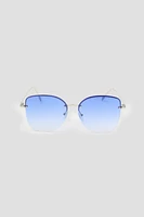 Ardene Blue Lense Square Sunglasses in Medium Blue