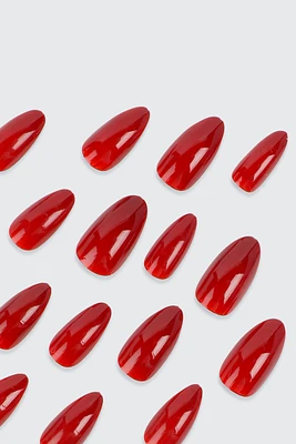 Ardene Almond Shaped Red Fake Nails