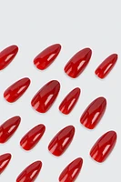 Ardene Almond Shaped Red Fake Nails