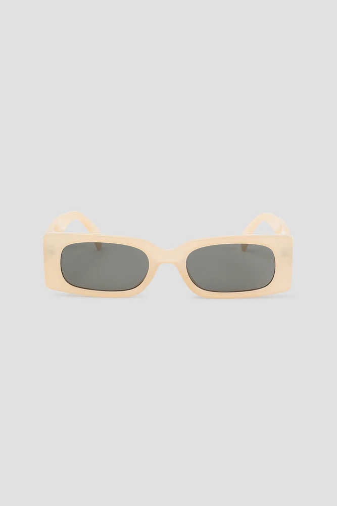 Ardene Beige Rectangular Sunglasses