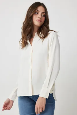 Ardene Airflow Long Sleeve Shirt in White | Size | Polyester