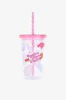 Ardene Tumbler with Stickers in Pink