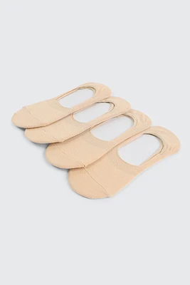 Ardene 4-Pack Bamboo Rayon Shoe Liners in Beige | Polyester/Rayon/Spandex | Eco-Conscious