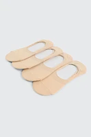 Ardene 4-Pack Bamboo Rayon Shoe Liners in Beige | Polyester/Rayon/Spandex | Eco-Conscious