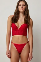 Ardene Mesh G-String Panty in Red | Size Small | Nylon/Spandex