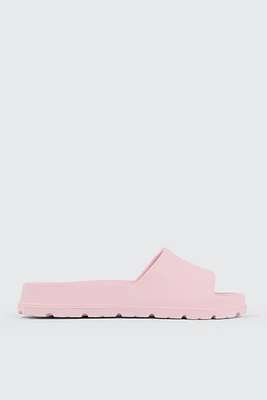 Ardene Chunky Sole Slides in Light Pink | Size