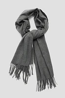 Ardene Solid Scarf in Dark Grey | Polyester