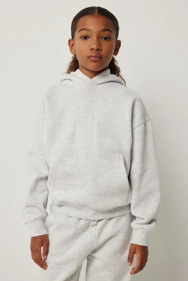 Ardene Kids Classic Hoodie in Grey | Size Small | Polyester/Cotton | Fleece-Lined