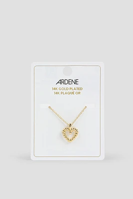 Ardene 14K Gold Plated Twisted Heart Necklace