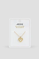 Ardene 14K Gold Plated Twisted Heart Necklace