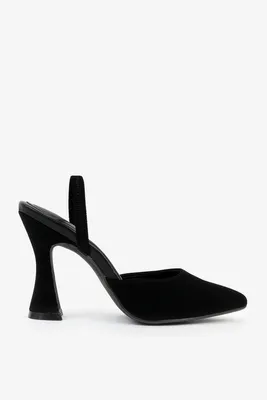 Ardene Flare Slingback Heels in Black | Size | Rubber