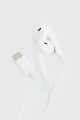 Ardene USB-C Earbuds with Controller in White