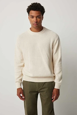 Ardene Man Knit Crew Neck Sweater For Men in Beige | Size | 100% Cotton