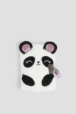 Ardene Kids Plush Animal Notebook in Black