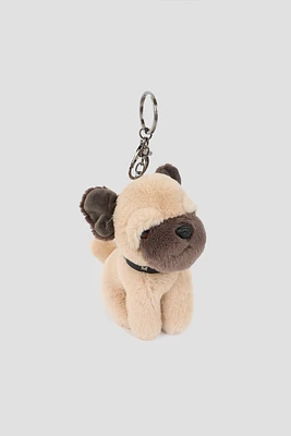 Ardene Kids Plush Dog Keychain in Beige