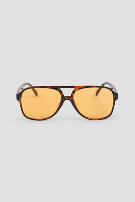 Ardene Flat Top Aviator Sunglasses in Yellow