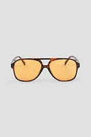 Ardene Flat Top Aviator Sunglasses in Yellow