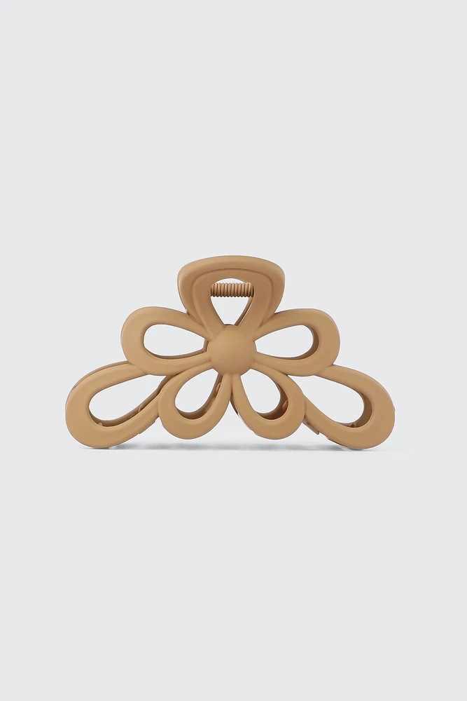 Ardene Daisy Cutout Hair Claw in Cognac