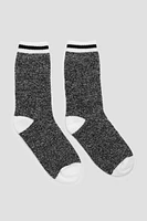 Ardene Man Thermal Crew Socks For Men in Black | Polyester/Elastane