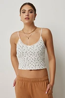 Ardene Pointelle Lace Trim Tank | Size | 100% Cotton