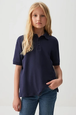 Ardene Kids Short Sleeve Polo Shirt in Dark Blue | Size | 100% Cotton