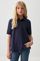 Ardene Kids Short Sleeve Polo Shirt in Dark Blue | Size | 100% Cotton