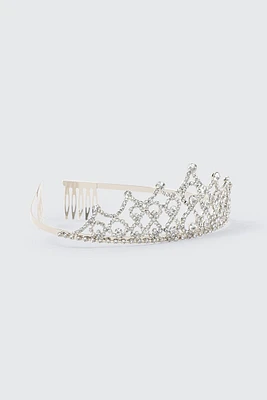 Ardene Classic Embellished Tiara in Silver