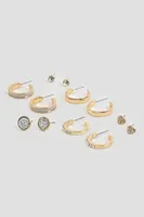 Ardene 6-Pack of Hoop and Stud Earrings in Gold | Stainless Steel